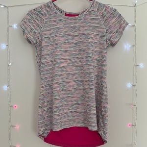 Multicolored stripped Champion athlete shirt